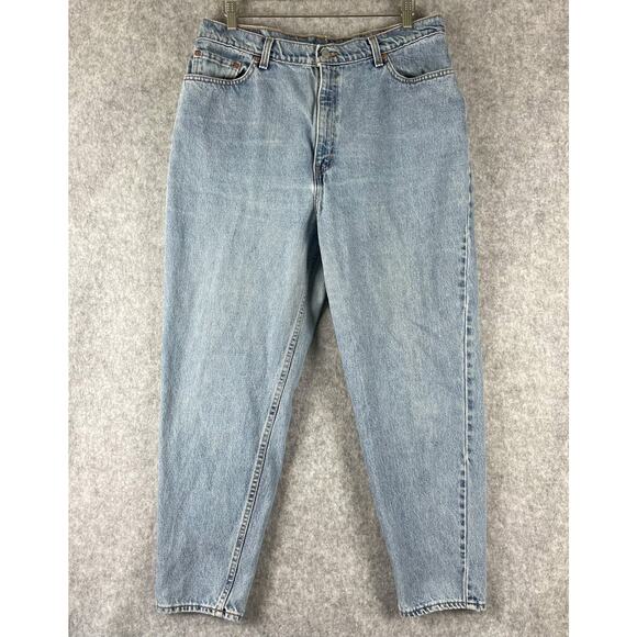 Vintage Levis 550 Jeans Womens 18W Short Relaxed Tapered Light Wash Mom USA 90s - Picture 1 of 15